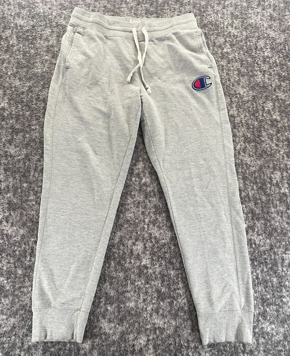 Champion Grey Jogger Sweatpants Big C Embroidered Logo Men's Size Large - Picture 1 of 9